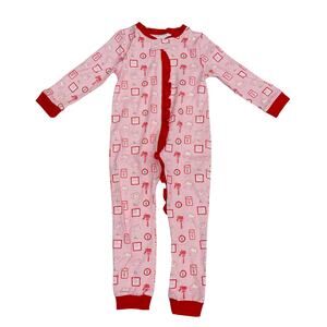 NWT James & Lottie Size 18M Letters to Santa Zippy Pajamas in Pink